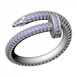 Nail Ring, Pavé, 16.5 mm