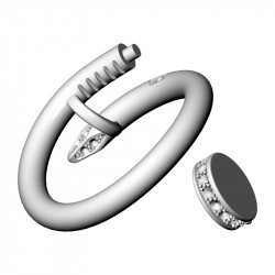 Nail Ring, Accented, 16.5 mm