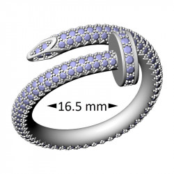 Nail Ring, Pavé, 16.5 mm