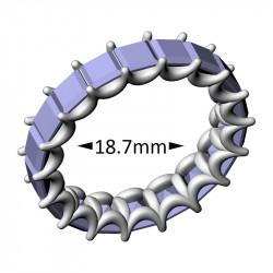 4mm Square Stone Eternity Ring, 18.7 mm