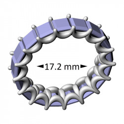 Square Stone 4mm Eternity Ring, 17.2 mm