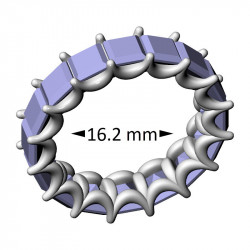 4mm Square Stone Eternity Ring, 16.2 mm