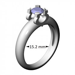 C-Shaped Setting Solitaire Ring, 15.2 mm