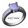 Cushion Ring with Patterned Mount and Sidestones, 15.7 mm