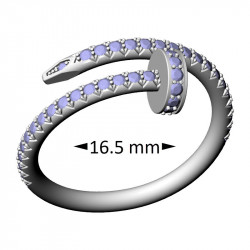 Nail Ring, Pavé, Light, 16.5 mm