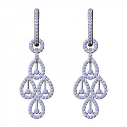 Chandelier Earrings, Pavé Teardrops