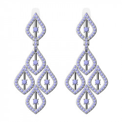 Chandelier Earrings, Pavé Petals