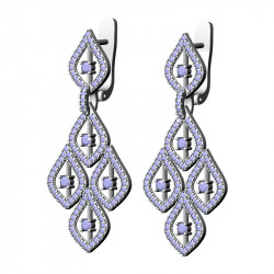 Chandelier Earrings, Pavé Petals