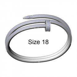 Nail Bracelet, Two Turns, Pavé, Size 18