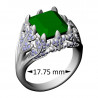 Octagon ring with pave leaves, 17.75 mm