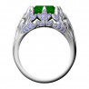 Octagon ring with pave leaves, 17.75 mm