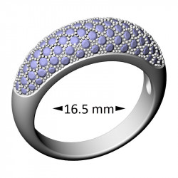 Classic Tapered Ring, Pavé, 16.5 mm