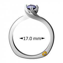 Twisted Solitaire Ring, Round Stone 4.7 mm, 17.0 mm