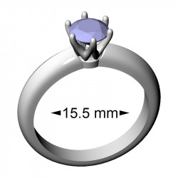 Classic Six-Prong Solitaire Ring, Stone 5.25 mm, Size 15.5 mm