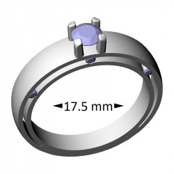 Split Shank Diamond  Ring, Stone 4.4 mm, 17.5 mm