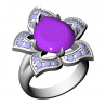 Five Petal Flower and Pear Ring, 17.5 mm