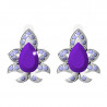 Five Petal Flower and Pear Earrings