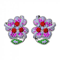 Colored Flower Earrings