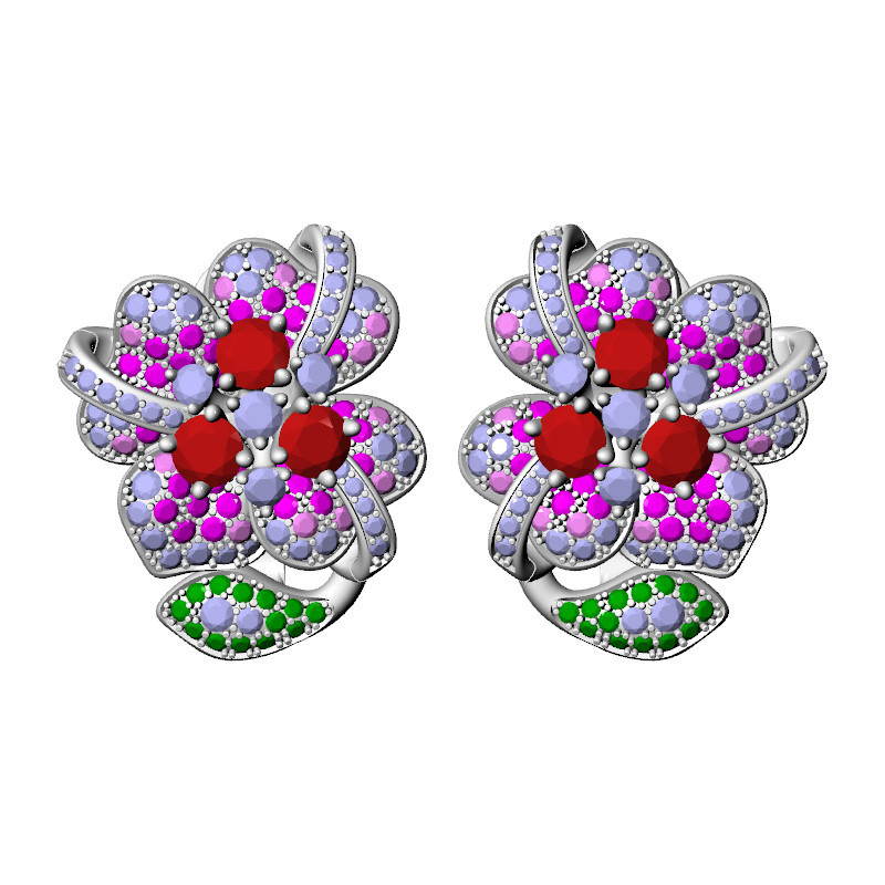 Colored Flower Earrings