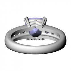 Cushion Ring with Patterned Mount and Sidestones, 15.7 mm