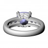 Cushion Ring with Patterned Mount and Sidestones, 15.7 mm