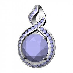 Diamond Teardrop Pendant With Round Stone