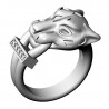 Panther Ring with Enamel, 15.5 mm