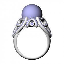 Ethereal Pavé Pearl Ring, 18.8 mm