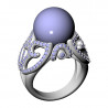 Ethereal Pavé Pearl Ring, 16.5 mm