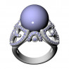 Ethereal Pavé Pearl Ring, 16.5 mm