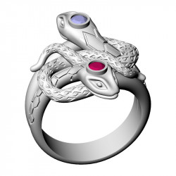 Double Snake Ring, 18 mm