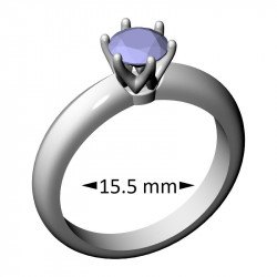 Classic Six-Prong Solitaire Ring, Stone 5.1 mm, Size 15.5 mm