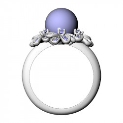 Floral Pearl Ring, 17.5 mm