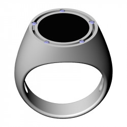 Round Onyx Ring, 18.5 mm