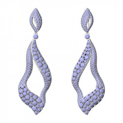 Long Dangle Pavé Earrings