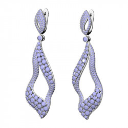 Long Dangle Pavé Earrings