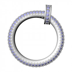 Nail Ring, Pavé, 16.5 mm